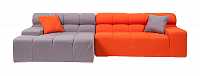 мебель Диван Tufty-Time Sofa угловой модульный серый с оранжевым