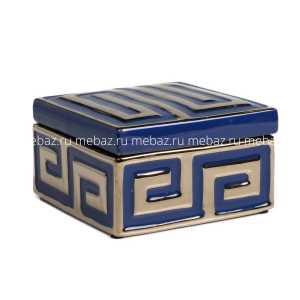 мебель Черная шкатулка (коробка) стеклянная с орнаментом Marque