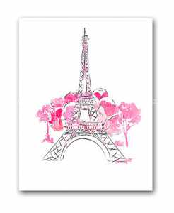 мебель Постер Paris А3 (розовый)